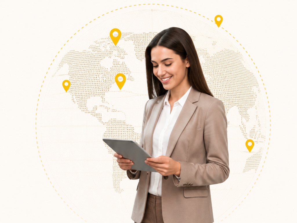 Recruiter holding tablet
